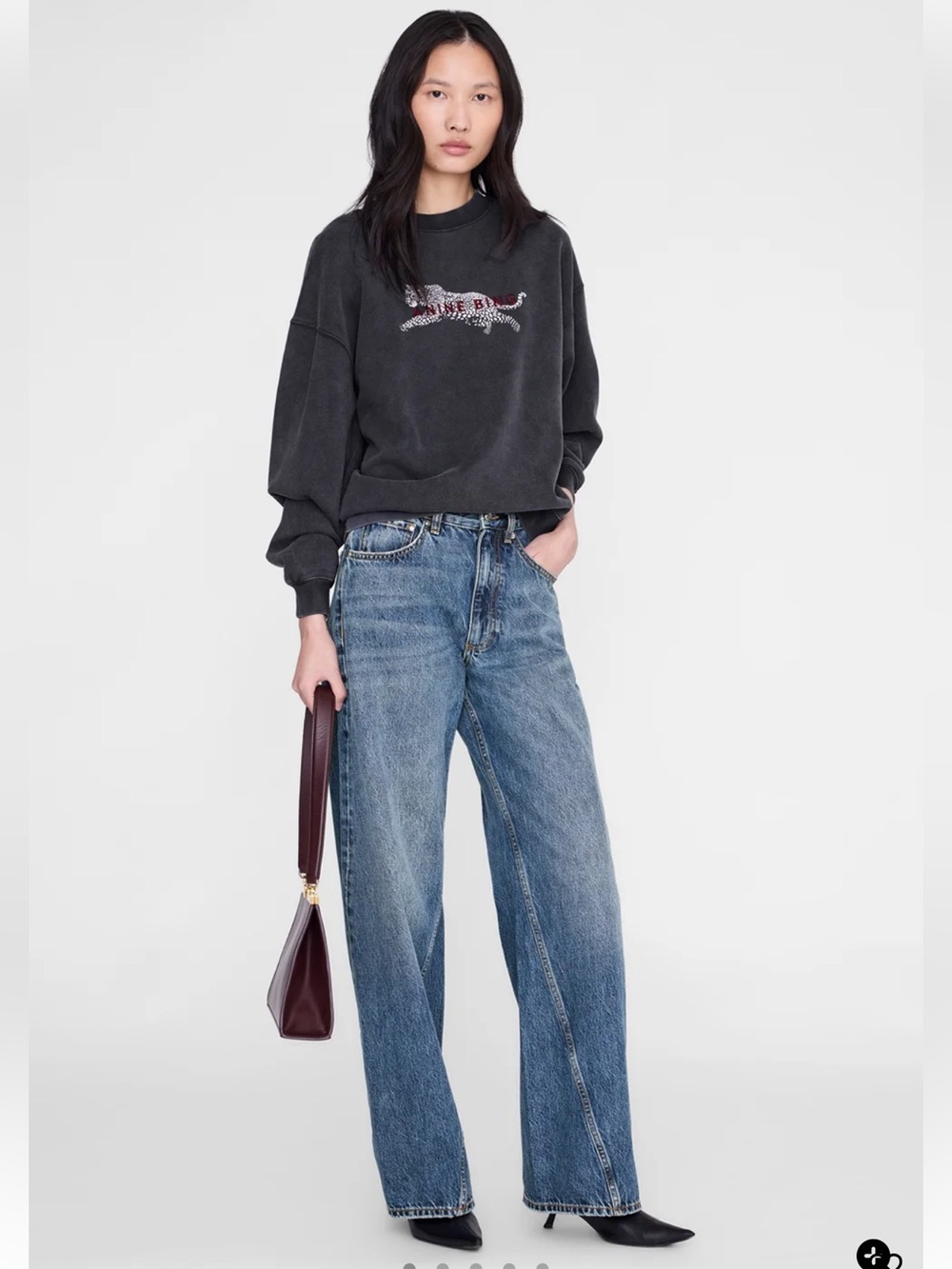 NWT Anthropology ANINE BING SPENCER SWEATSHIRT LEOPARD